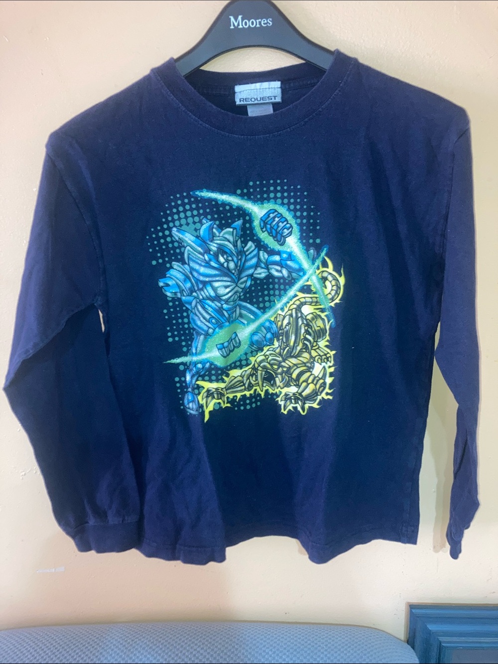Kids' Long-Sleeve Graphic Tee in Navy Blue